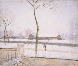 Railway Yards at Moret (Effet de Neige) by Alfred Sisley