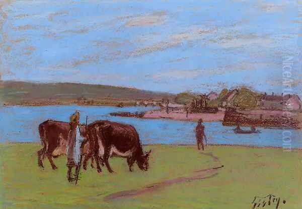 Pasture by the Seine - view 1