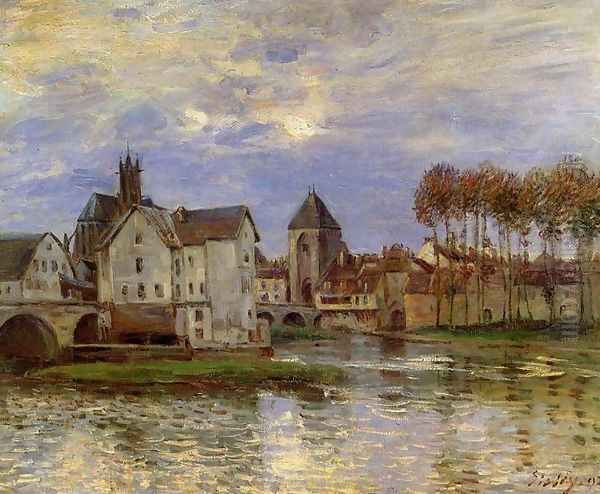 The Moret Bridge at Sunset - view 1
