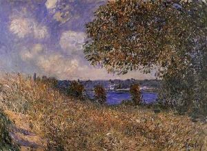 Near the Bank of the Seine at By by Alfred Sisley