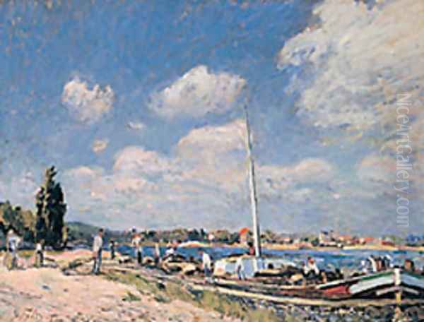 Unloading the Barges at Billancourt - view 1