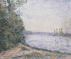 La Seine près de By by Alfred Sisley