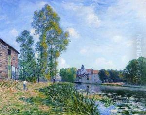 The Loing at Moret in Summer by Alfred Sisley