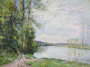 The Riverside Road from Veneux to Thomery, 1880 The Riverside Road from Veneux to Thomery, 1880
