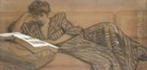 Jeanne Prinet Lisant by Rene Xavier Francois Prinet