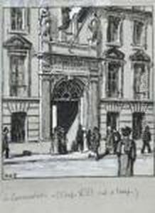 L'entree Du Conservatoire by Rene Xavier Francois Prinet
