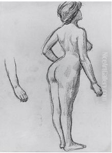 Studio Di Nudo Femminile Di Spalle by Rene Xavier Francois Prinet