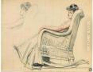 Femme Au Rocking Chair by Rene Xavier Francois Prinet