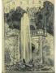 Dessin Au Fusain Et A L'estompe, Porte Le Timbre De L'atelier En Bas A Droite.