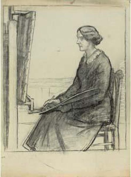 Femme A Son Chevalet - view 1