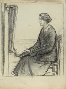 Femme A Son Chevalet