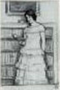 Etude Pour La Bibliotheque by Rene Xavier Francois Prinet