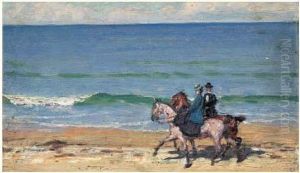 Cavaliers Sur La Plage by Rene Xavier Francois Prinet