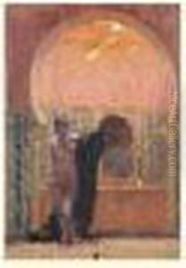 Nu Au Drape Devant Une Porte Maure by Rene Xavier Francois Prinet