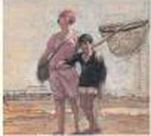 Etude Pour La Pecheuse De Crevettes A Cabourg, Vers 1920