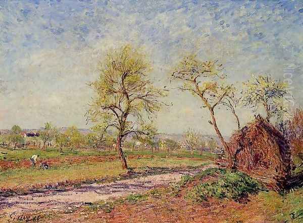 Road from Veneux to Moret on a Spring Day - view 1