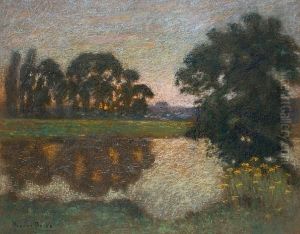 Sunset On The River by Pierre Ernest Prins