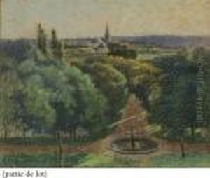 Fontaine Dans Le Parc Du Lycee De Vannes by Pierre Ernest Prins