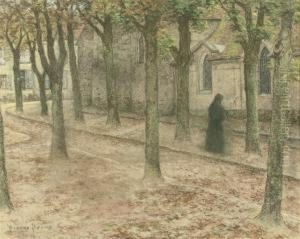 Place De L' Eglise De Sucy-en-brie by Pierre Ernest Prins