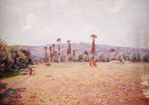The Hills of La Bouille in Normandy - Morning by Alfred Sisley