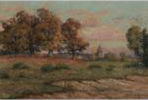 Paysage Avec Village Et Eglise by Pierre Ernest Prins