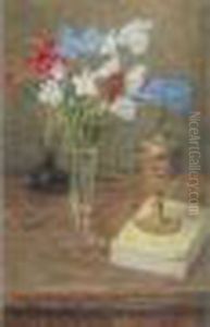 "nature Morte Aux Fleurs Et Au Livre Jaune"