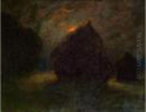 Soleil Couchant Derriere Les Meules, Vers 1887 Soleil Couchant Derriere Les Meules, Vers 1887
