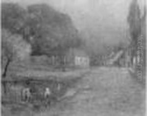 "rue Du Village Dans La Nuit" by Pierre Ernest Prins