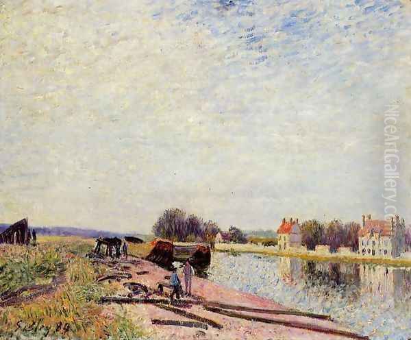 Barges on the Loing, Saint-Mammes - view 1