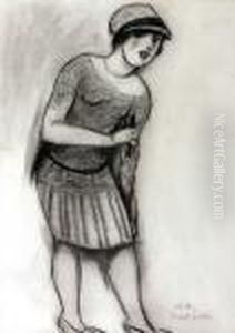 Girl With Parasol by Antonin Prochazka