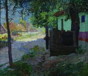 Village Street In Sun