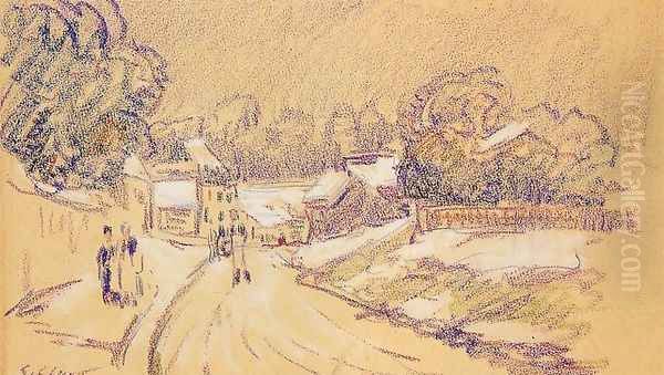 Early Snow at Louveciennes I - view 1