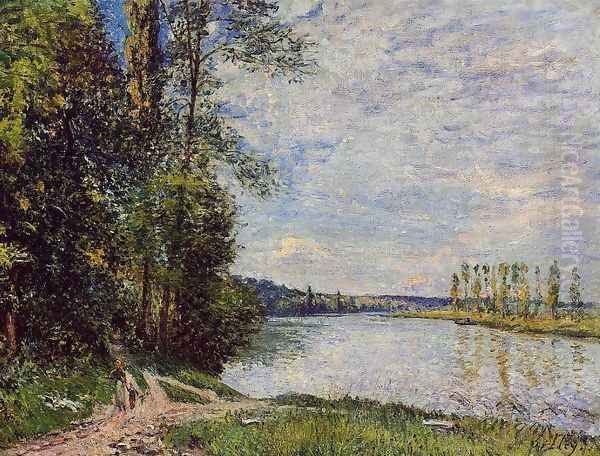 The Path from Veneux to Thomery along the Water, Evening - view 1