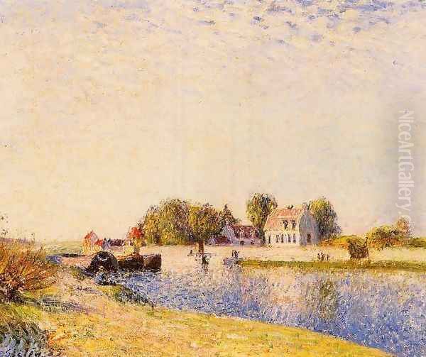 The Dam on the Loing - Barges - view 1