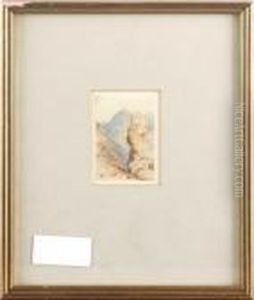 Castle Perched On A Cliff by Samuel Prout