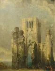 Figures By A Ruined Cathedral by Samuel Prout