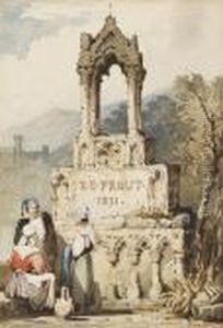 Peasants By A Shrine by Samuel Prout