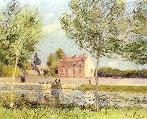Houses on the bank of Loing by Alfred Sisley