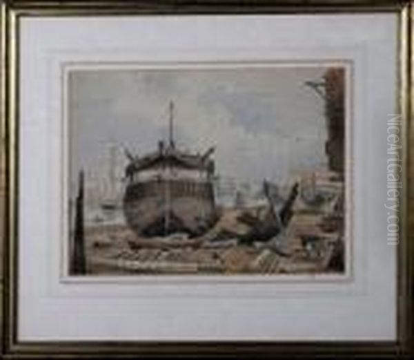 A Shipyard With Men At Work On The Indispensable Of Rotherhithe - view 1