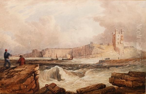 Coastal Scene With Figures And Boats - view 1