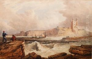 Coastal Scene With Figures And Boats by Samuel Prout