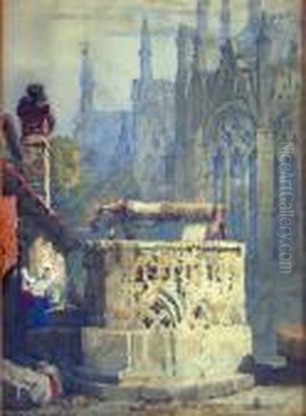 An Ancient Well Near A Cathedral - view 1