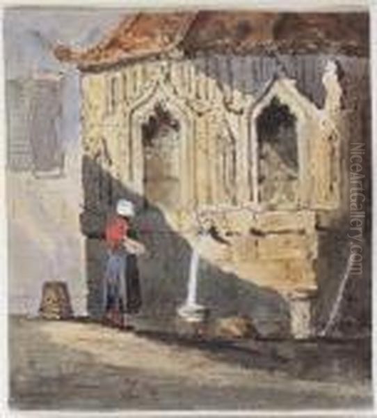 A Figure At A Pump - view 1