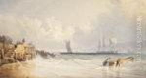 Landing A Fishing Boat by Samuel Prout