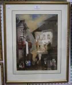 View Of Figures In A Continental Street