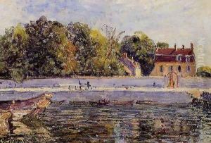 Saint-Mammes - House on the Canal du Loing by Alfred Sisley