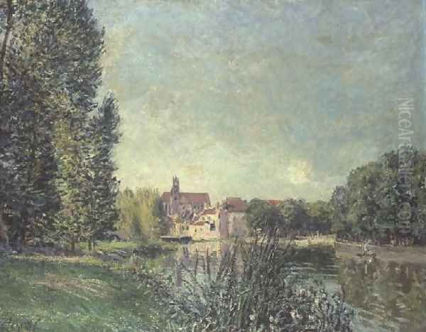 The Loing Canal and the Church at Moret, 1886 - view 1