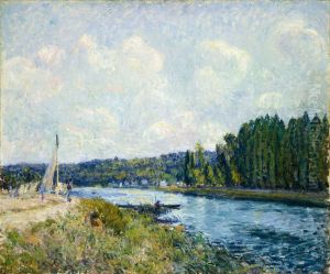 Les berges de l'Oise by Alfred Sisley