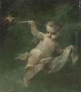 A Putto Holding A Torch