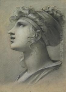 Head Of A Muse In Profile Facing Left by Pierre-Paul Prud'hon